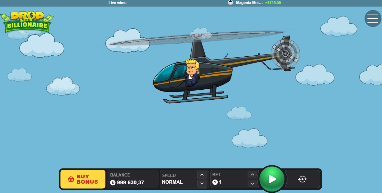 Helicopter ng Drop The Billionaire sa simula ng round