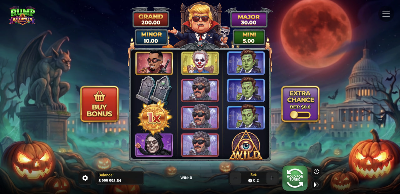 Rump And Halloween review demo casino laro, grid, apat na jackpot at Extra Chance