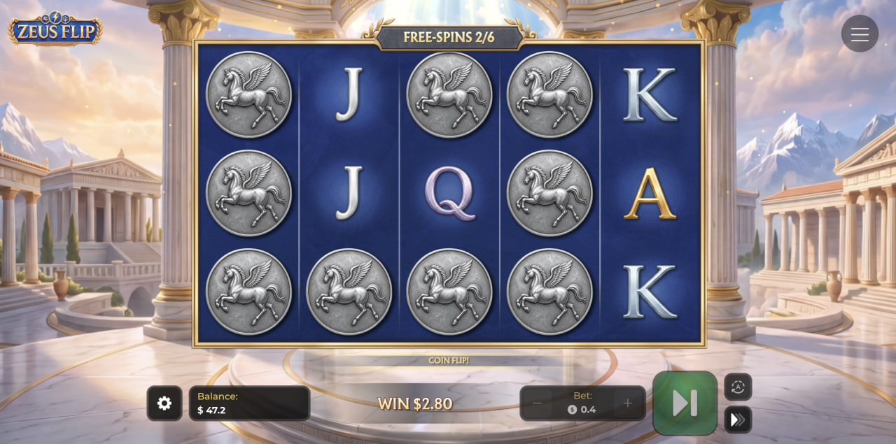 Zeus Flip review demo casino laro free spins, mga barya ni Pegasus sa Coin Flip